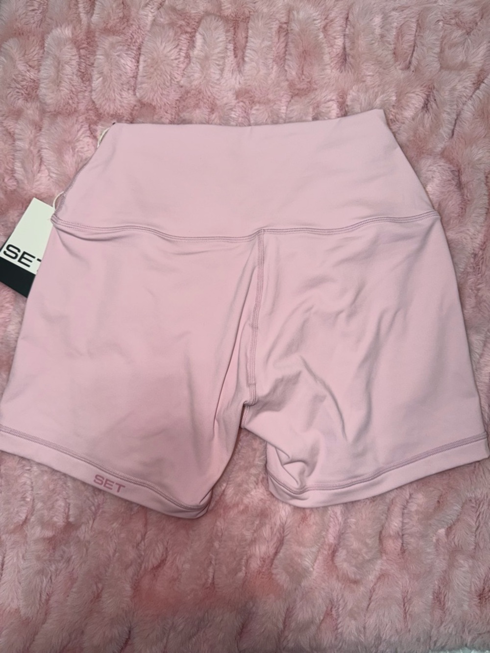 bloom Light Pink Crop Tank & High-Waist Biker Shorts Set - Picture 6 of 7